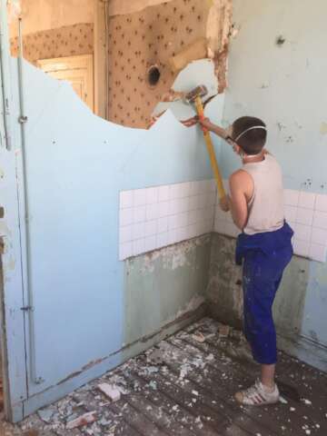 Quartier rouge - La gare en commun - Travaux de démolition