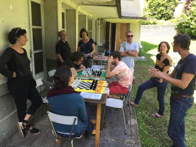 Quartier rouge - Horizons géographiques #1 - Activation de L’Échiqueté de Patrick Bernier et Olive Martin vendredi 28 juillet 2017