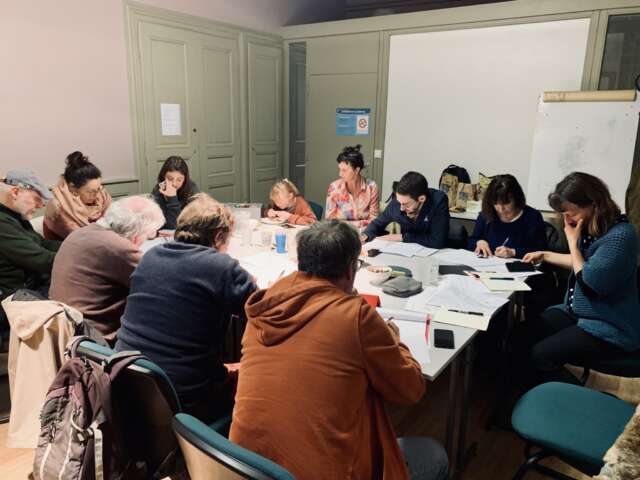 Quartier rouge - Lynx - Session de travail avec les commanditaires à la Fraternelle-Maison du peuple à St Claude
