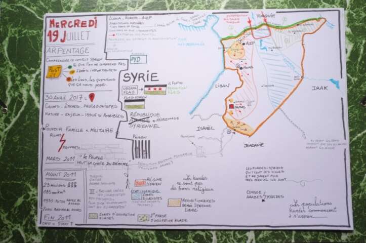 Quartier rouge - Horizons géographiques #1 - Arpentage sur le conflit syrien par Pivoine le mercredi 19 juillet 2017 | Prise de note de Laurie-Anne Estaque